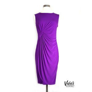 Sleeveless Side Gathered Purple Violet Dress Sz 6